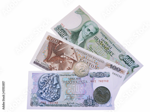 Банкноты и монеты Греции до введения евро