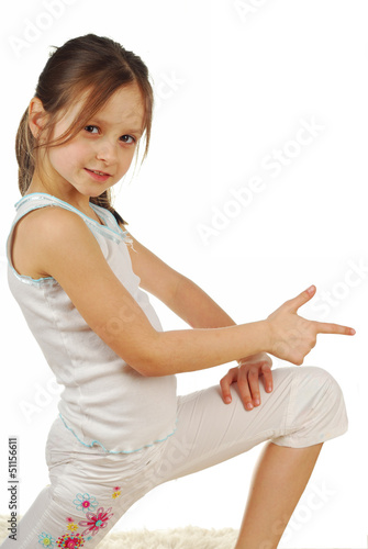 Stock image of happy girl, isolated on white