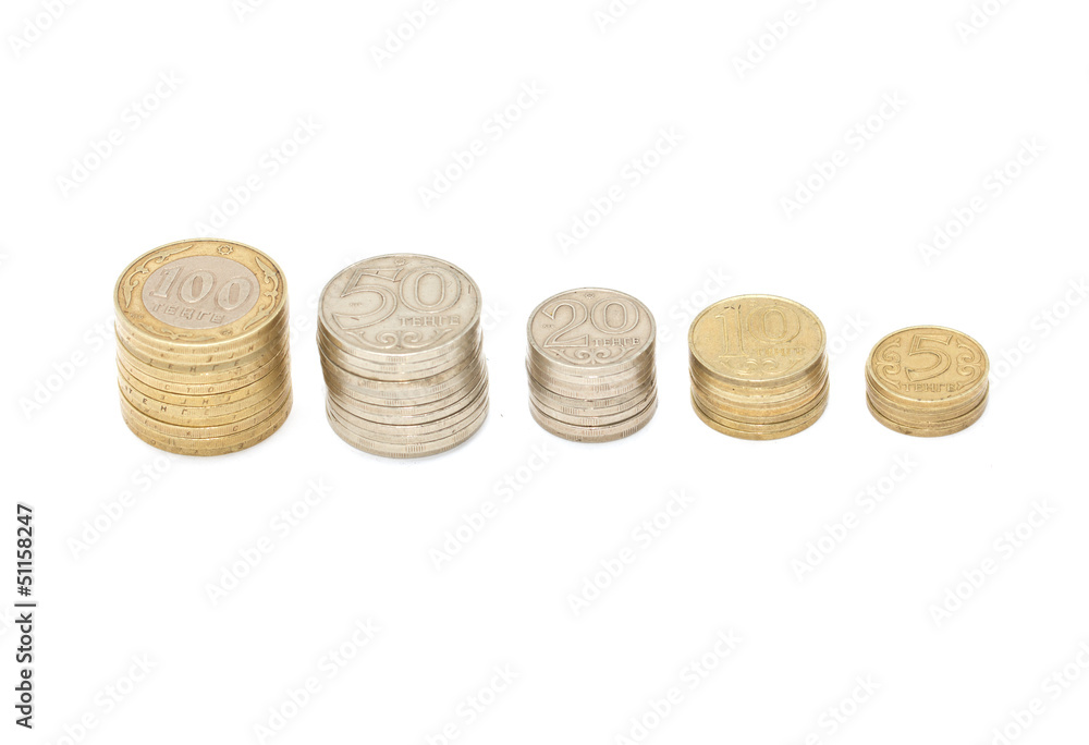 stack of coins isolated on a white background stack of coins isolated on a white background