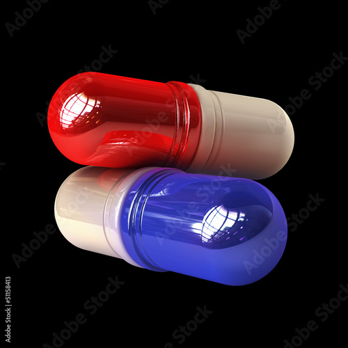 pills isolated on black background high resolution 3d illustration photo