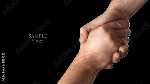 handshake isolated on black background High resolution