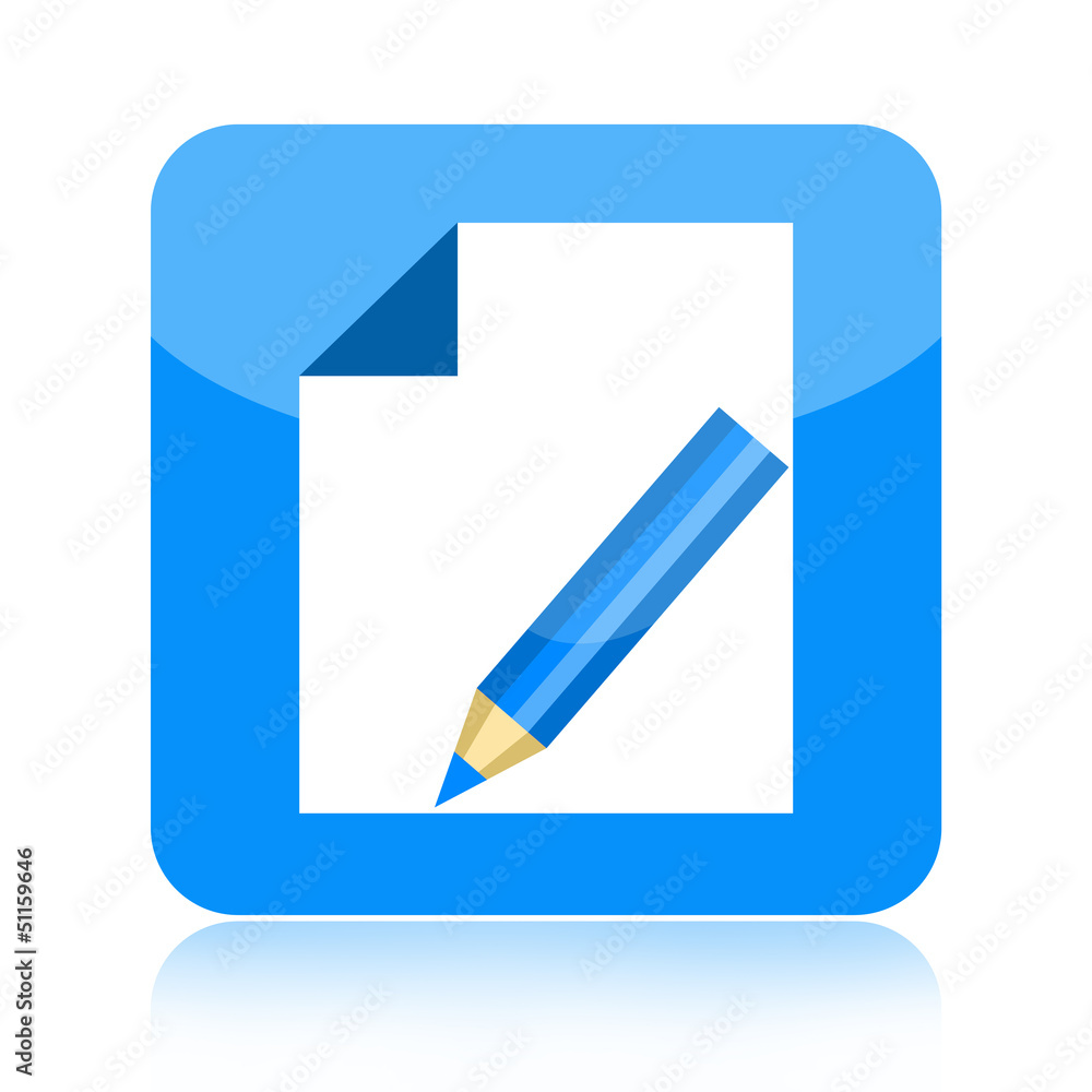 Write icon with paper and pencil Write icon with paper and pencil