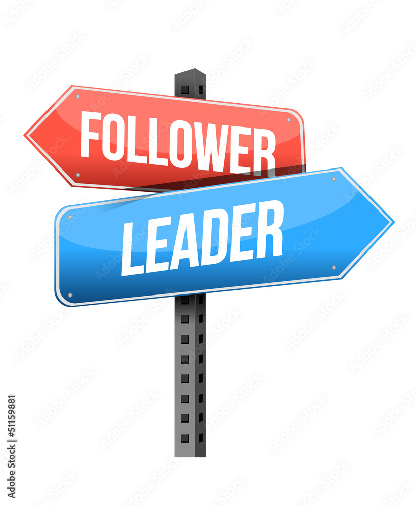 follower, leader road sign illustration design follower, leader road sign illustration design