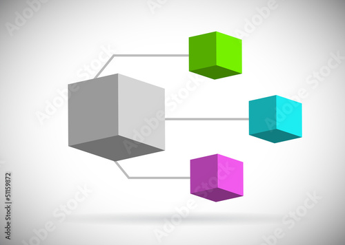 color boxes diagram illustration design