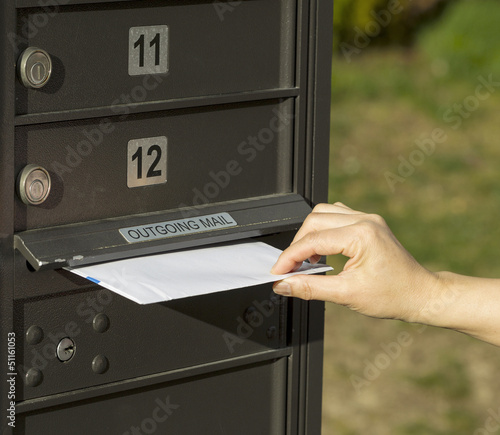 Sending letter to outgoing postal mailbox