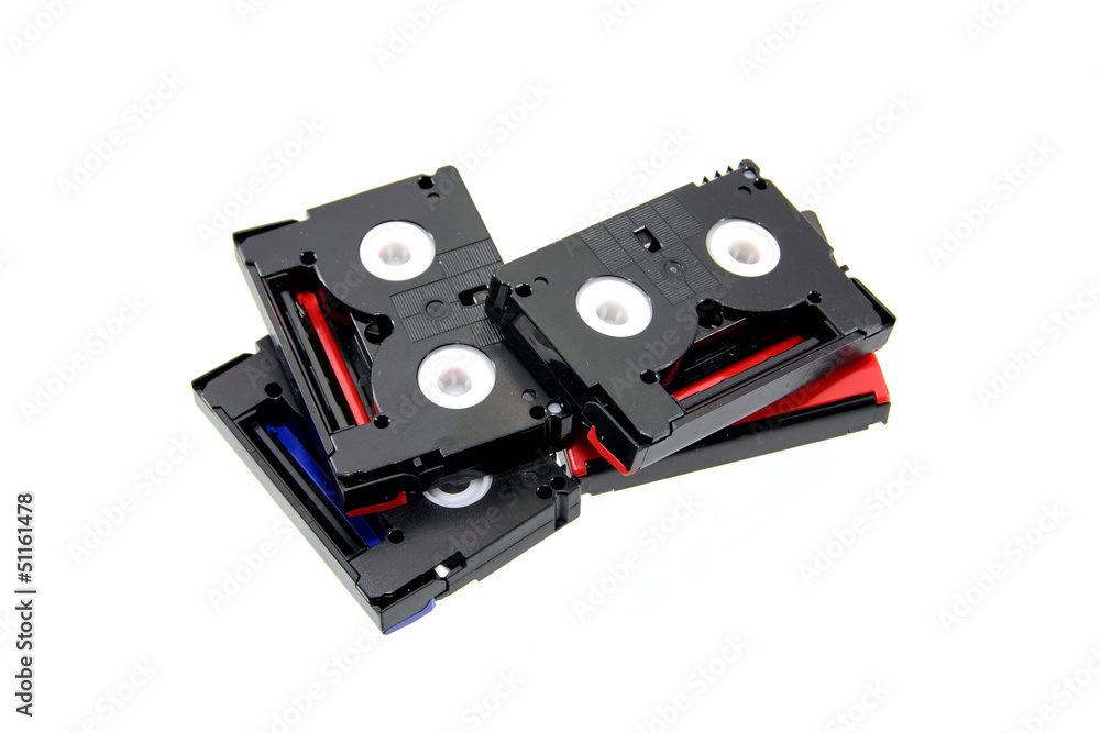 cassette minidv on a white background cassette minidv on a white background