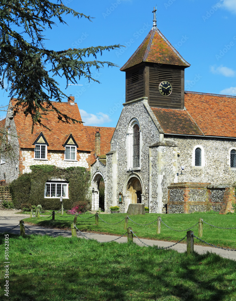 An English Village Church and Manor