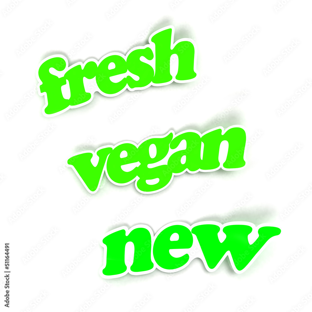 sticker fresh, vegan, new