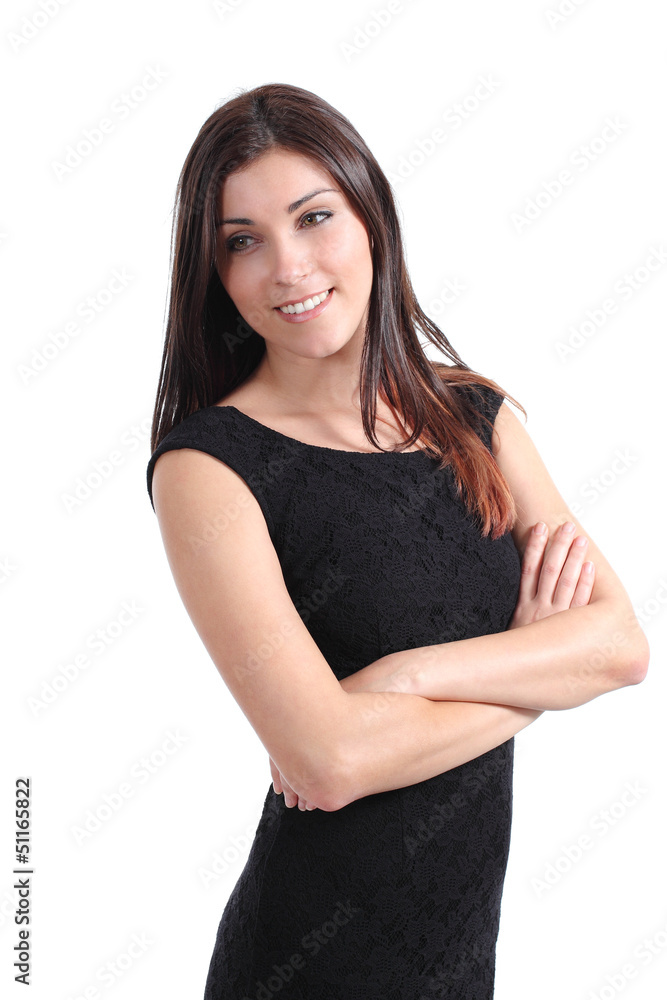 Beautiful woman smiling with her arms folded Beautiful woman smiling with her arms folded