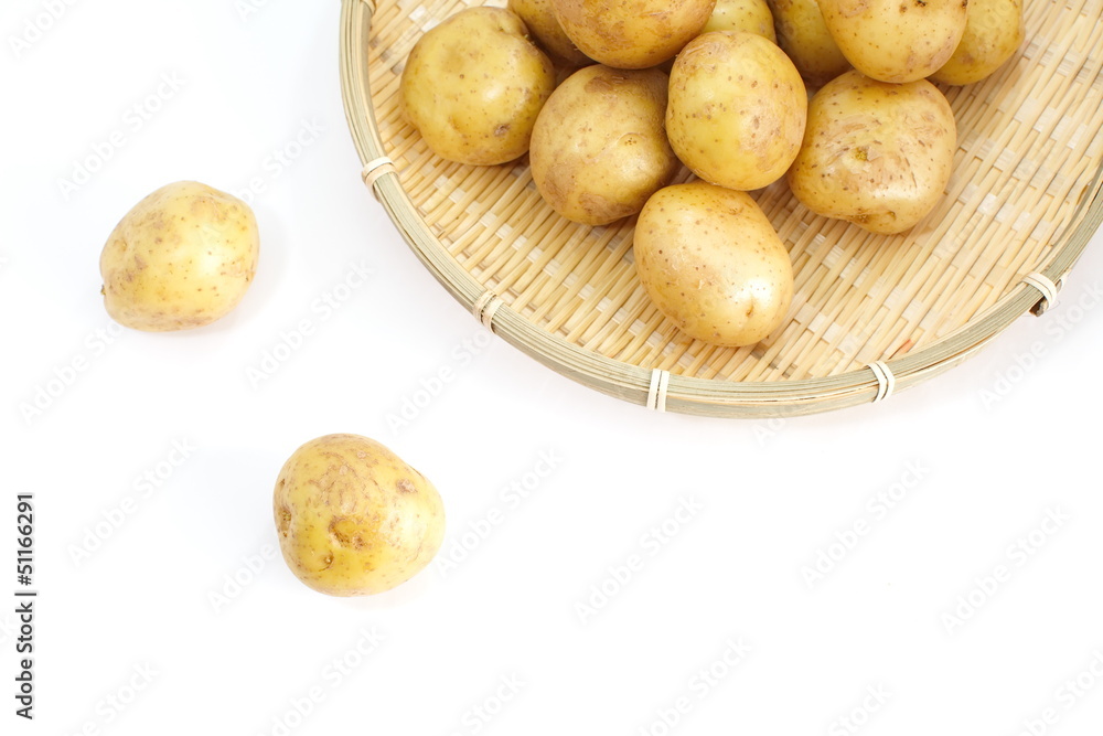 New potato isolated on white background close up New potato isolated on white background close up