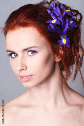 Portrait with flowers in hair