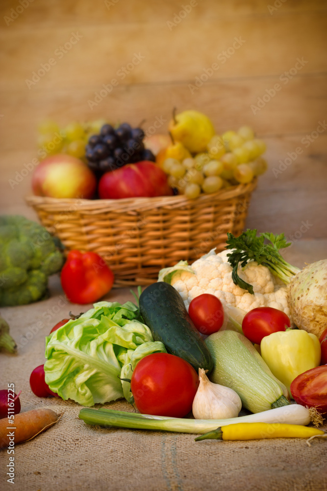 Fresh vegetables and fruits Fresh vegetables and fruits