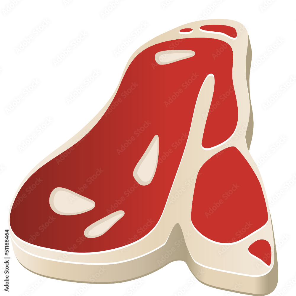 simplified Vector TBone Steak Stock Vector Adobe Stock