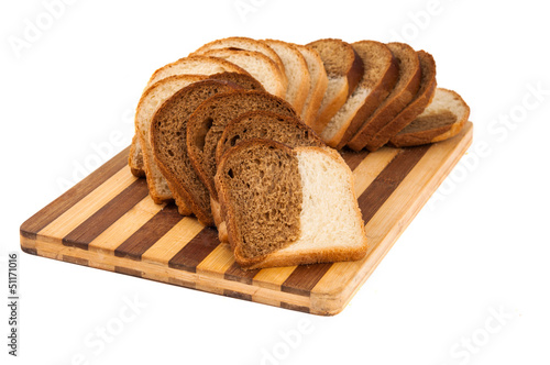 sliced ​​bread on a board