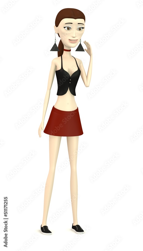 3d render of cartoon character with earings 3d render of cartoon character with earings