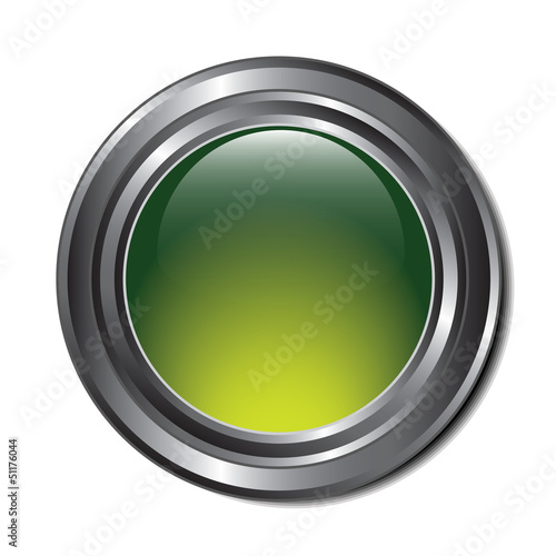 Obraz na plátne Green Metallic Button