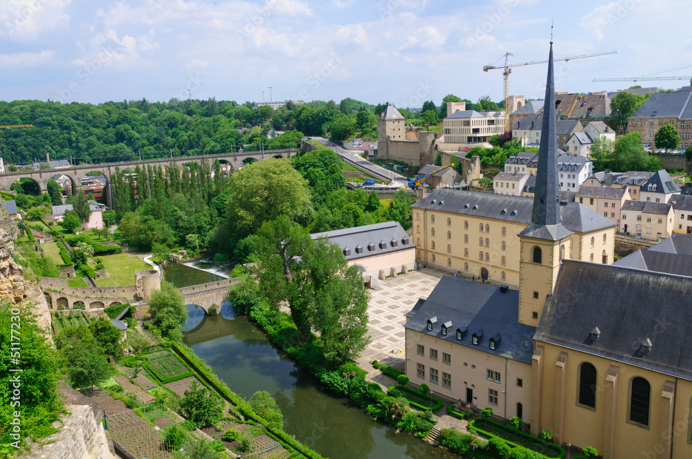 Old town and St.Jean Baptiste in the City of Luxembourg