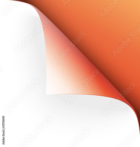 Apricotfarbene Papierecke gebogen vector