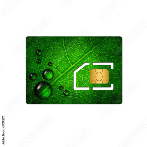 sim card with chip over white background photo