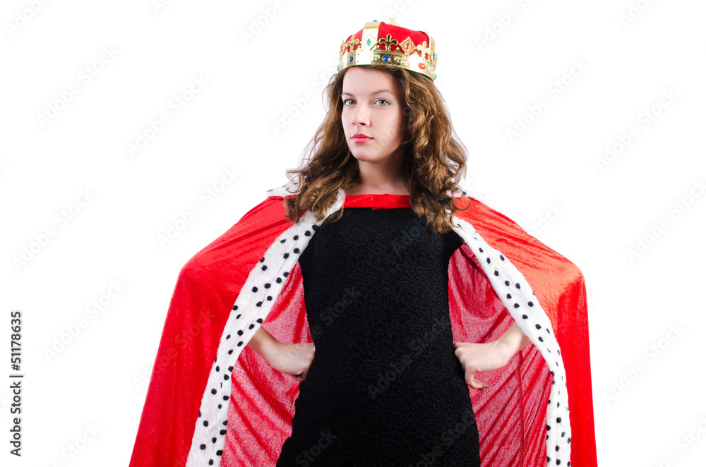 Queen businesswoman isolated on the white Queen businesswoman isolated on the white