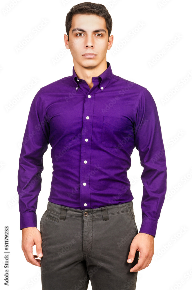 Male model with shirt isolated on white Male model with shirt isolated on white