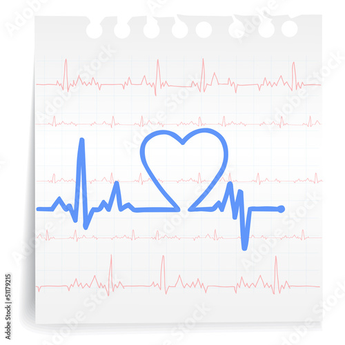 heart graph on paper Note