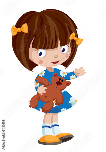 little girl and Teddy