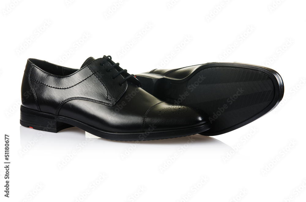 Fashion concept with male shoes on white