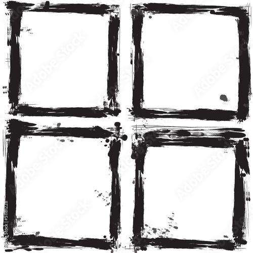 Set of grunge frames. Vector illustration.