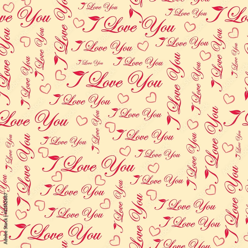 seamless pattern with text i love you