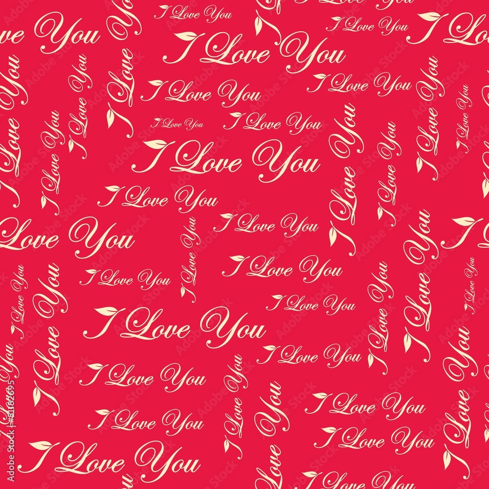 seamless pattern with text i love you