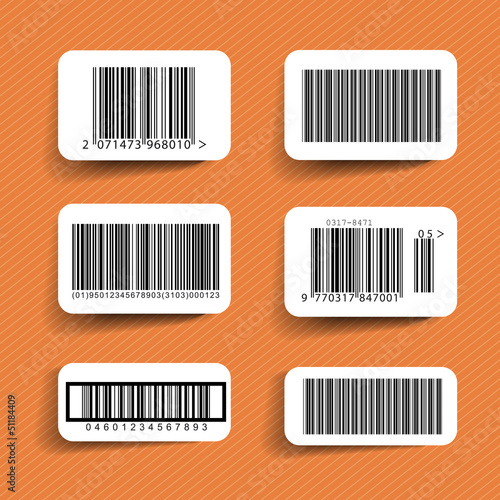 Barcode label set vector