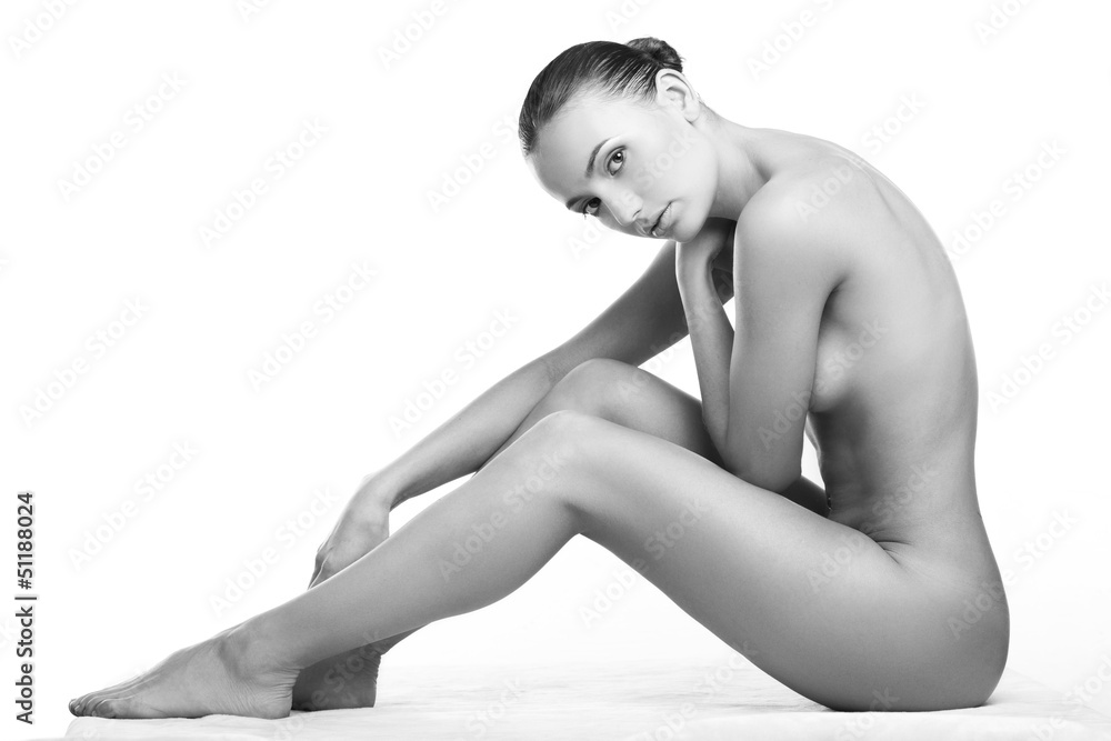 Naklejka premium beautiful nude woman with perfect skin