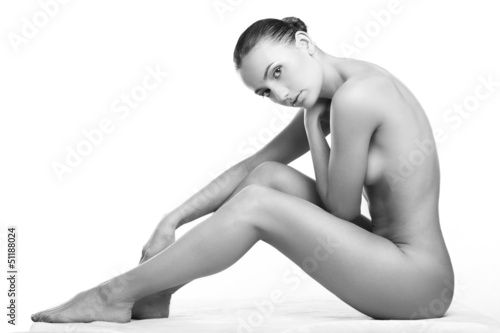 beautiful nude woman with perfect skin
