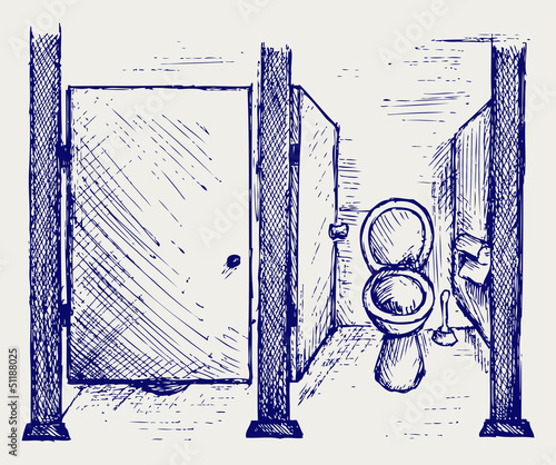 Public Toilet. Doodle style