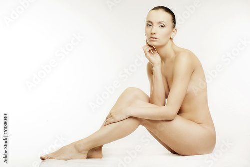 beautiful nude woman with perfect skin
