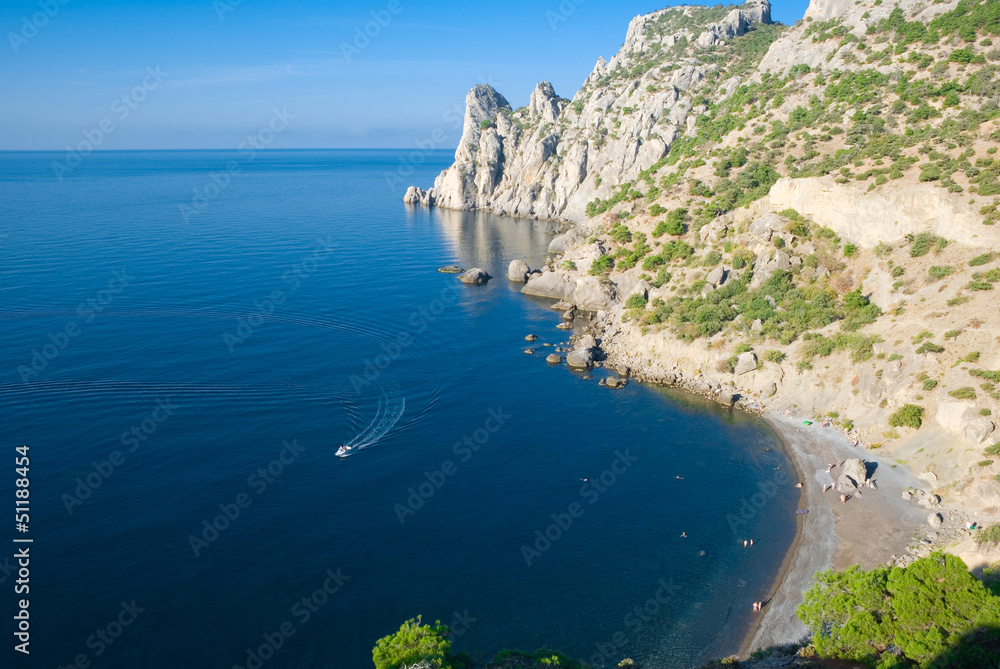 Crimea. New World(Noviy Svet). King's Beach and Mountain Karaul- Oba