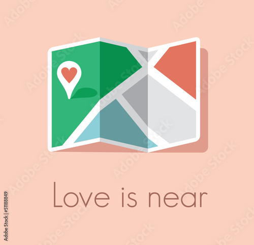 Love is near. Finding love concept