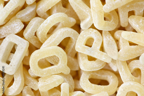 Pasta in letter form - macro and manual focus