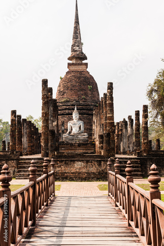 Canvas Print Wat Sa Si, Sukhothai, Thailand
