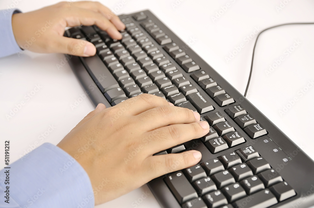 Hands Typing On Keyboard Hands Typing On Keyboard