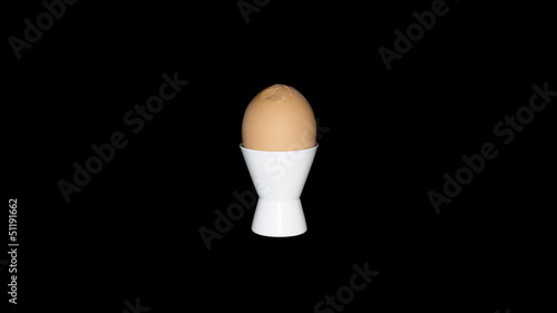 Stop motion of egg peeling and eating photo