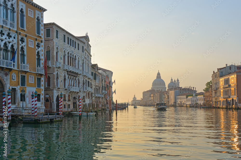 Venice: Early morning along Grand Canal