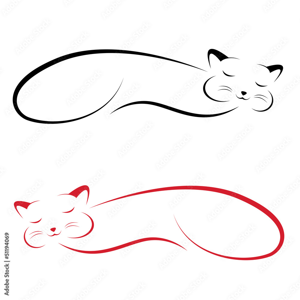 Vector image of an cat on white background Vector image of an cat on white background