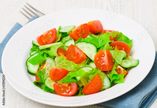 fresh vegetable salad on plate