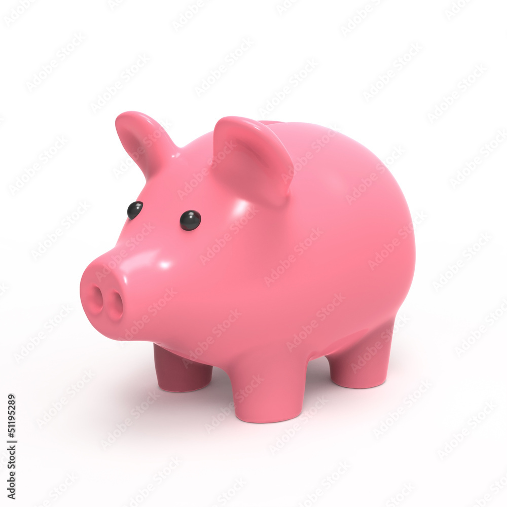 3d Pink Piggy Bank