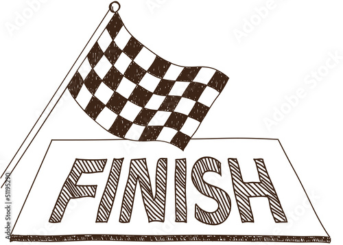 Checkered flag and finish drawing