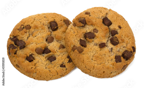 Chocolate Chip Cookie isolated on white background