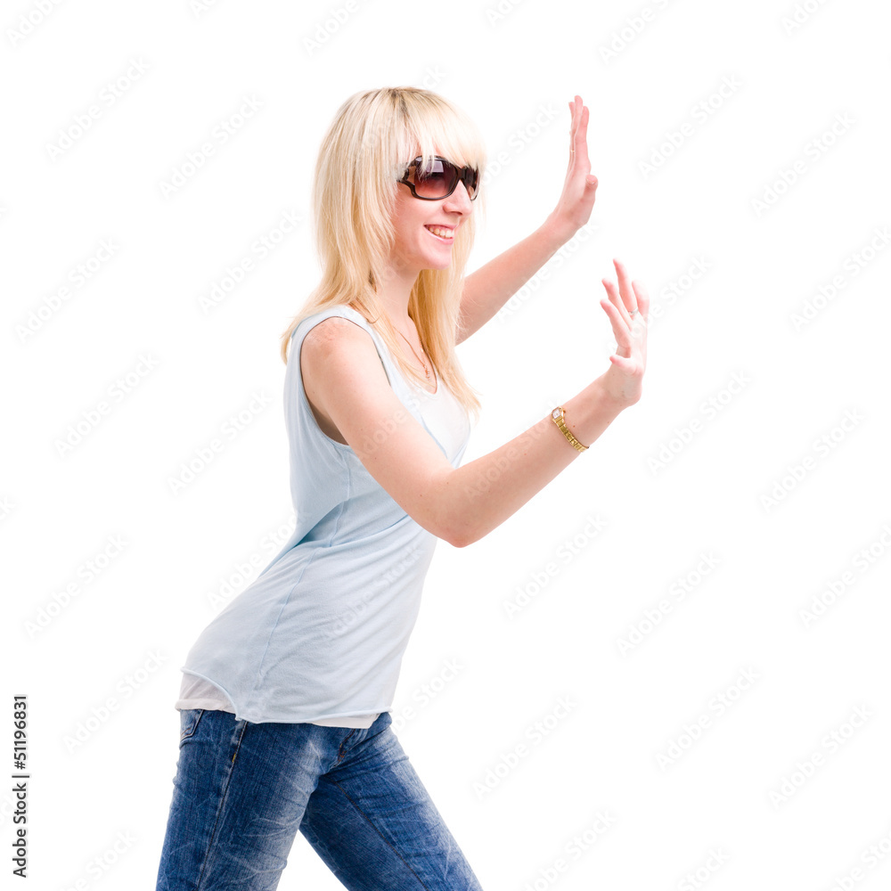 woman is holding pushes abstract woman is holding pushes abstract