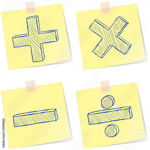 Mathematics signs sketches